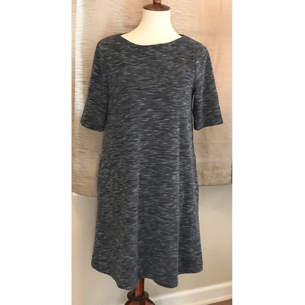 Kenar Gray Short Sleeve Dress with Pockets Size M